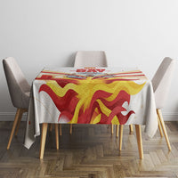 North Macedonia Independence Day Tablecloth Ilinden Monument Raised Fist Jets Flag