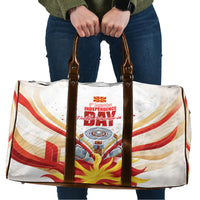 North Macedonia Independence Day Travel Bag Ilinden Monument Raised Fist Jets Flag