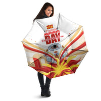 North Macedonia Independence Day Umbrella Ilinden Monument Raised Fist Jets Flag