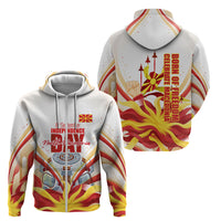 North Macedonia Independence Day Zip Hoodie Ilinden Monument Raised Fist Jets Flag
