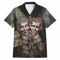 Edinburgh Fringe Hawaiian Shirt Scotland Fringe Arts Comedy Tragedy Masks Castle Moon