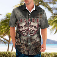 Edinburgh Fringe Hawaiian Shirt Scotland Fringe Arts Comedy Tragedy Masks Castle Moon
