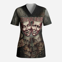 Edinburgh Fringe Scrub Top Scotland Fringe Arts Comedy Tragedy Masks Castle Moon