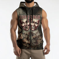 Edinburgh Fringe Sleeveless Zip Hoodie Scotland Fringe Arts Comedy Tragedy Masks Castle Moon