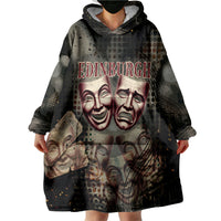 Edinburgh Fringe Wearable Blanket Hoodie Scotland Fringe Arts Comedy Tragedy Masks Castle Moon