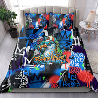 Edinburgh Fringe Festival Bedding Set Fringe Vibes Graffiti Seagull Scotland Bagpipes Street Art