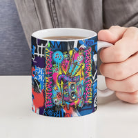 Edinburgh Fringe Festival Ceramic Mug Fringe Vibes Graffiti Seagull Scotland Bagpipes Street Art