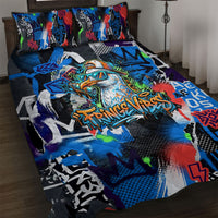 Edinburgh Fringe Festival Quilt Bed Set Fringe Vibes Graffiti Seagull Scotland Bagpipes Street Art