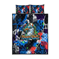 Edinburgh Fringe Festival Quilt Bed Set Fringe Vibes Graffiti Seagull Scotland Bagpipes Street Art