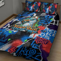 Edinburgh Fringe Festival Quilt Bed Set Fringe Vibes Graffiti Seagull Scotland Bagpipes Street Art