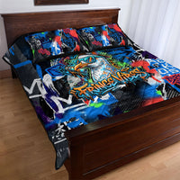 Edinburgh Fringe Festival Quilt Bed Set Fringe Vibes Graffiti Seagull Scotland Bagpipes Street Art