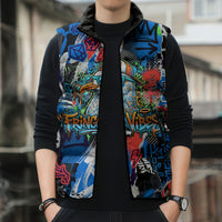 Edinburgh Fringe Festival Sleeveless Puffer Jacket Fringe Vibes Graffiti Seagull Scotland Bagpipes Street Art