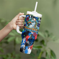 Edinburgh Fringe Festival Tumbler With Handle Fringe Vibes Graffiti Seagull Scotland Bagpipes Street Art