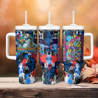 Edinburgh Fringe Festival Tumbler With Handle Fringe Vibes Graffiti Seagull Scotland Bagpipes Street Art