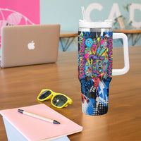 Edinburgh Fringe Festival Tumbler With Handle Fringe Vibes Graffiti Seagull Scotland Bagpipes Street Art