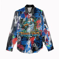 Edinburgh Fringe Festival Women Casual Shirt Fringe Vibes Graffiti Seagull Scotland Bagpipes Street Art
