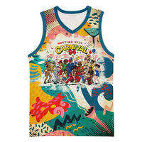 Notting Hill Carnival 94 Basketball Jersey Vintage Festival Music Caribbean Dancers Steel Drums Pop Art
