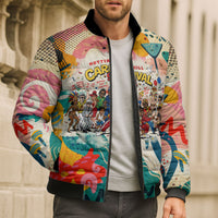 Notting Hill Carnival 94 Bomber Puffer Jacket Vintage Festival Music Caribbean Dancers Steel Drums Pop Art