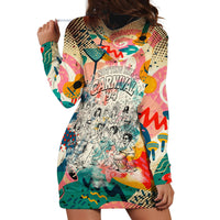 Notting Hill Carnival 94 Hoodie Dress Vintage Festival Music Caribbean Dancers Steel Drums Pop Art