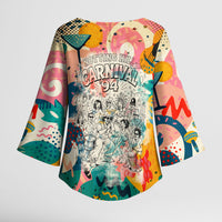 Notting Hill Carnival 94 Kimono Sleeve Blouse Vintage Festival Music Caribbean Dancers Steel Drums Pop Art