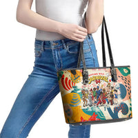 Notting Hill Carnival 94 Leather Tote Bag Vintage Festival Music Caribbean Dancers Steel Drums Pop Art