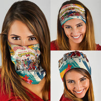Notting Hill Carnival 94 Neck Gaiter Vintage Festival Music Caribbean Dancers Steel Drums Pop Art