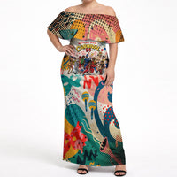 Notting Hill Carnival 94 Off Shoulder Maxi Dress Vintage Festival Music Caribbean Dancers Steel Drums Pop Art