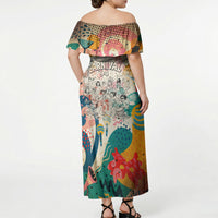 Notting Hill Carnival 94 Off Shoulder Maxi Dress Vintage Festival Music Caribbean Dancers Steel Drums Pop Art
