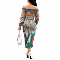 Notting Hill Carnival 94 Off The Shoulder Long Sleeve Dress Vintage Festival Music Caribbean Dancers Steel Drums Pop Art
