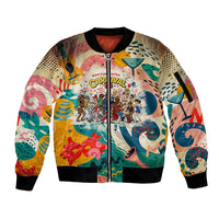 Notting Hill Carnival 94 Sleeve Zip Bomber Jacket Vintage Festival Music Caribbean Dancers Steel Drums Pop Art