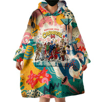 Notting Hill Carnival 94 Wearable Blanket Hoodie Vintage Festival Music Caribbean Dancers Steel Drums Pop Art