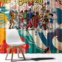 Notting Hill Carnival 94 Window Curtain Vintage Festival Music Caribbean Dancers Steel Drums Pop Art