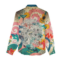 Notting Hill Carnival 94 Women Casual Shirt Vintage Festival Music Caribbean Dancers Steel Drums Pop Art
