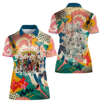 Notting Hill Carnival 94 Women Polo Shirt Vintage Festival Music Caribbean Dancers Steel Drums Pop Art