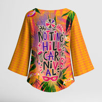 Notting Hill Carnival Kimono Sleeve Blouse Caribbean Culture Music Festival Feathered Dancer Tropical