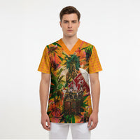 Notting Hill Carnival Scrub Top Caribbean Culture Music Festival Feathered Dancer Tropical
