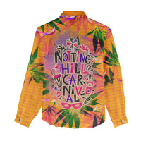 Notting Hill Carnival Women Casual Shirt Caribbean Culture Music Festival Feathered Dancer Tropical