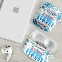 Promoted To Grandparents AirPods Case Family Generations Blue Floral Silhouette Art