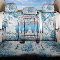 Promoted To Grandparents Back Car Seat Cover Family Generations Blue Floral Silhouette Art