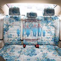 Promoted To Grandparents Back Car Seat Cover Family Generations Blue Floral Silhouette Art