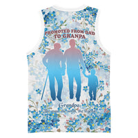 Promoted To Grandparents Basketball Jersey Family Generations Blue Floral Silhouette Art