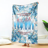 Promoted To Grandparents Blanket Family Generations Blue Floral Silhouette Art