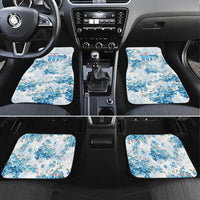 Promoted To Grandparents Car Mats Family Generations Blue Floral Silhouette Art