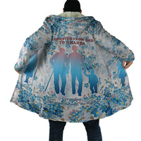 Promoted To Grandparents Cloak Family Generations Blue Floral Silhouette Art