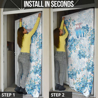 Promoted To Grandparents Door Cover Family Generations Blue Floral Silhouette Art