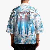 Promoted To Grandparents Kimono Family Generations Blue Floral Silhouette Art