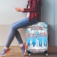 Promoted To Grandparents Luggage Cover Family Generations Blue Floral Silhouette Art