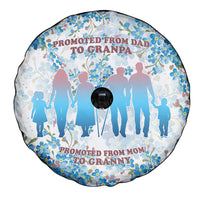 Promoted To Grandparents Spare Tire Cover Family Generations Blue Floral Silhouette Art