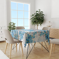 Promoted To Grandparents Tablecloth Family Generations Blue Floral Silhouette Art