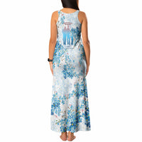Promoted To Grandparents Tank Maxi Dress Family Generations Blue Floral Silhouette Art